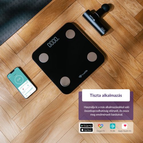 TrueLife FitScale W1 BT Fekete Okosmérleg Fehér