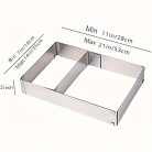 Négyszögletes Rozsdamentes Acél Állítható Tortaforma