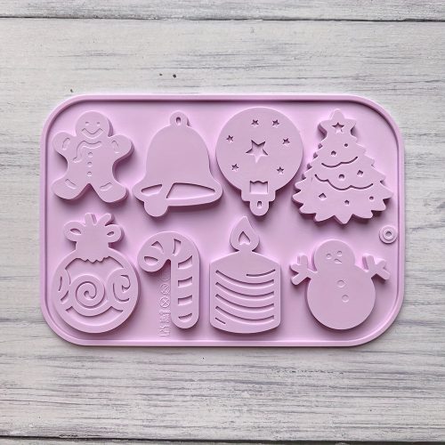 Karácsonyi Hóember, Csengő, Gyertya Csokoládé Szilikon Öntőforma