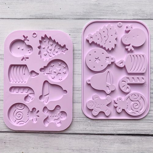 Karácsonyi Hóember, Csengő, Gyertya Csokoládé Szilikon Öntőforma