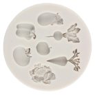 Zöldségtémájú szilikon forma tortadíszítéshez