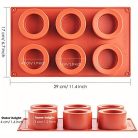 6 lyukú szilikon tortaforma sütéshez, 3D kerek alakú habos tortaformák