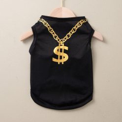   Imádnivaló nyári kisállatruházat: Arany láncmintás mellény macskáknak és kistestű kutyáknak