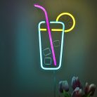 Élénk Citrom & Jégkocka LED Neon Tábla