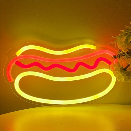 Hot Dog Fali LED neon éjszakai lámpa