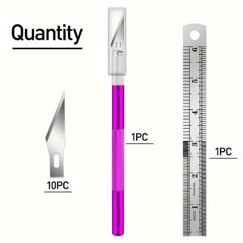 11 db-os rozsdamentes acél precíziós pengekészlet