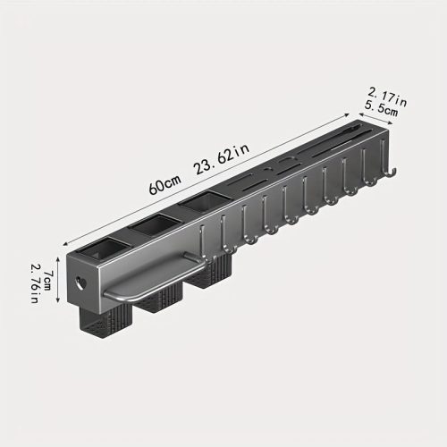 Falra szerelhető konyhai eszköz tartó, fúrás nélküli fém tároló kampókkal
