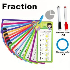   Matematikai Kártya Készlet - Összeadás, Kivonás, Szorzás, Osztás és Tört Önellenőrző Tanulóeszköz
