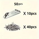 Erős Fém Sarokrögzítő, 50 db-os készlet