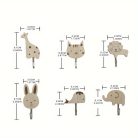 2db Fa Öntapadós Állat mintás Akasztó