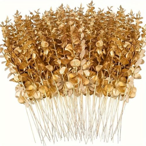 10db Arany Eukaliptusz Szár Készlet