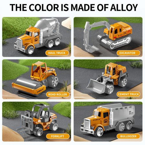 Öntött Acél Építőipari Jármű Játékkészlet Játékszőnyeggel