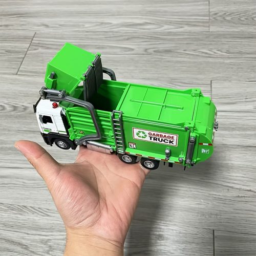 Realisztikus kukásautó játék szett szemeteskukával és oktató kártyákkal