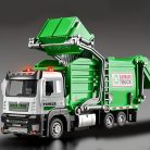 Realisztikus kukásautó játék szett szemeteskukával és oktató kártyákkal