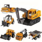6 darabos öntött építőipari jármű játékkészlet