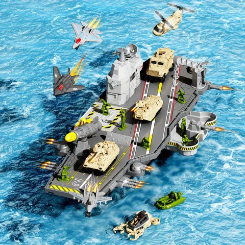 Gyermek repülőgép-hordozó játék katonai akciófigurákka