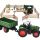Zöld traktor és pótkocsi játékkészlet farmer kocsival
