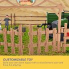 Zöld traktor és pótkocsi játékkészlet farmer kocsival