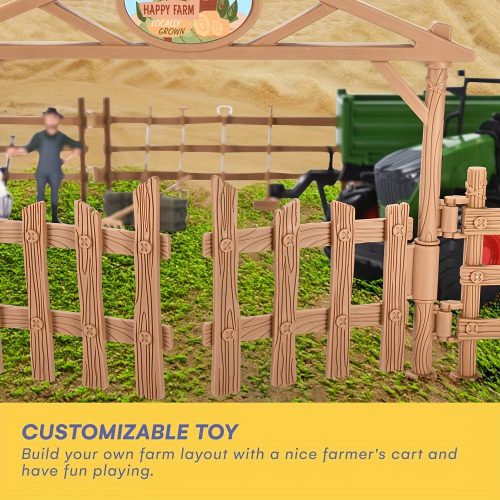 Zöld traktor és pótkocsi játékkészlet farmer kocsival