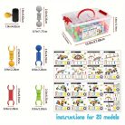 125 darabos műanyag építőjáték a formafelismeréshez és a kéz-szem koordinációhoz