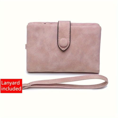 Puha és kényelmes női pénztárca – kompakt barna érme táska biztos snap záródással