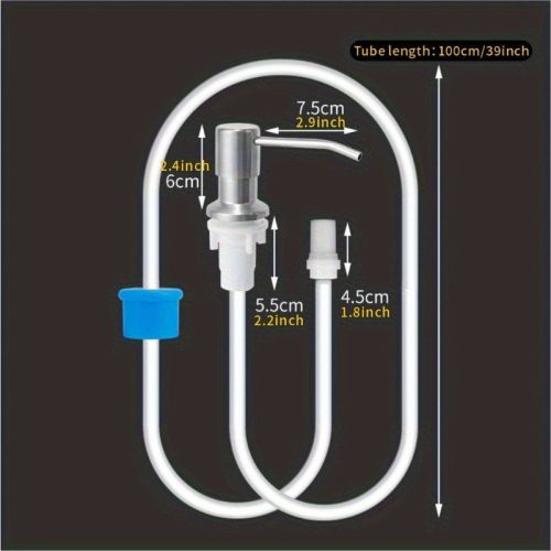 1db rozsdamentes acél mosogató szappanadagoló hosszabbító csővel