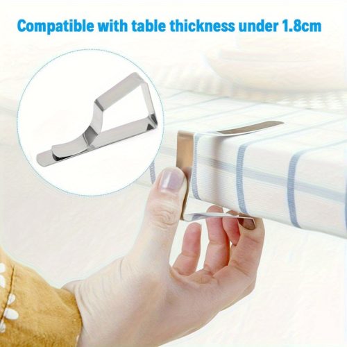 8 db Nehézterhelésű Rozsdamentes Acél Asztalterítőkapocs