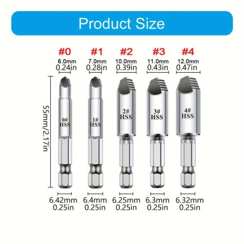 5db Sérült Csavar Kihúzó Fúrószár