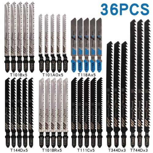 36 darab magas széntartalmú acél fűrészlap, alkalmas fa, műanyag és fém vágására.