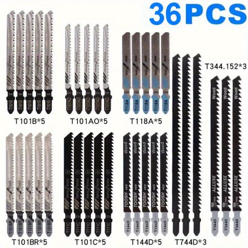 36 darab magas széntartalmú acél fűrészlap, alkalmas fa, műanyag és fém vágására.