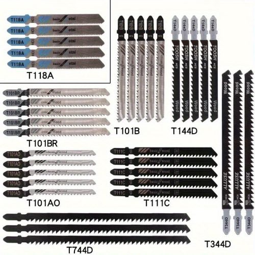 36 darab magas széntartalmú acél fűrészlap, alkalmas fa, műanyag és fém vágására.