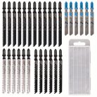 30 db különböző fűrész penge - magas széntartalmú acél, fekete és kék fogantyú