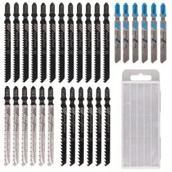   30 db különböző fűrész penge - magas széntartalmú acél, fekete és kék fogantyú