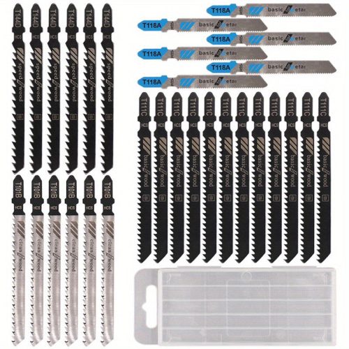 30 db különböző fűrész penge - magas széntartalmú acél, fekete és kék fogantyú