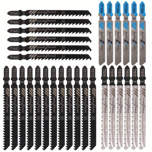 30 db különböző fűrész penge - magas széntartalmú acél, fekete és kék fogantyú