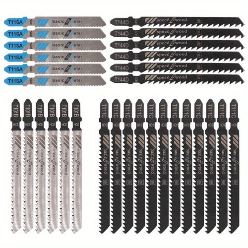 30 db különböző fűrész penge - magas széntartalmú acél, fekete és kék fogantyú