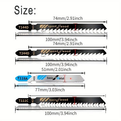 16 db-os Fűrészlap Készlet, 4 Méretben