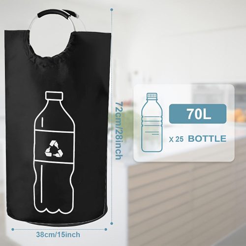 70L Extra Nagy Összecsukható Palackgyűjtő Kosár Puha Fogantyúval