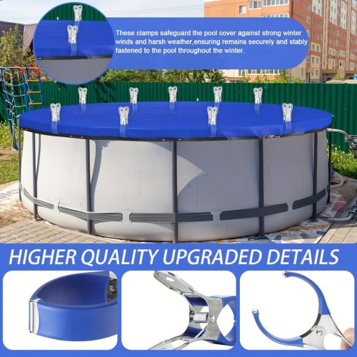 6 db nagy teherbírású rozsdamentes acél medenceborító kapocs