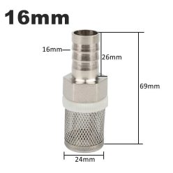   8–20 mm tömlőszűrő – Rozsdamentes acél hálós szűrő, öntözéshez, autómosáshoz, akváriumhoz, vízszivattyú szűréshez.