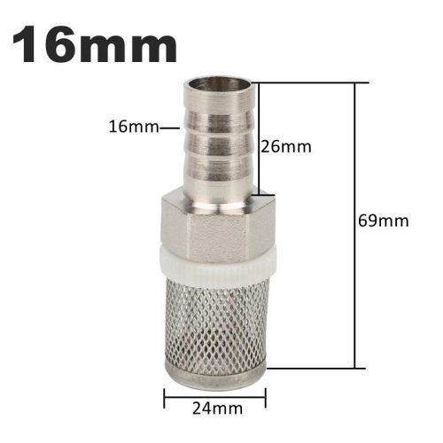 8–20 mm tömlőszűrő – Rozsdamentes acél hálós szűrő, öntözéshez, autómosáshoz, akváriumhoz, vízszivattyú szűréshez.