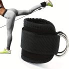 2db Állítható Légáteresztő Bokapántok Ellenállási Szalagokhoz - Tartós Poliészter Fitnesz Lábgyűrűk Fekete Színben