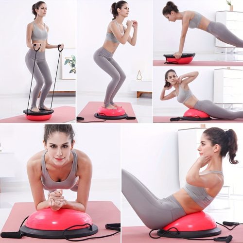 Bosu labda a sebességképzettséghez, egy félkör alakú egyensúlyozó jóga labda fitneszhez és pilateshez. szürke