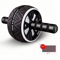   1db Otthoni Fitnesz Hasizom Gyakorló Kerék - Hordozható Mag Erősítő Piros & Fekete Fogantyúkkal, Tartós PP Anyag Has- és Mellizom Edzéshez, Felsőtest Edzéshez Fekete