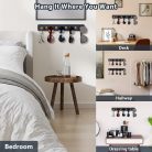 1db modern rusztikus, fából készült napszemüveg-rendező – falra szerelhető szemüvegkijelző és tárolóállvány akár 9 szemüveghez – tökéletes lakberendezés fehér