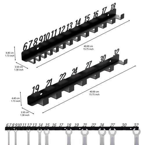 Tartós fém falra szerelhető csavarkészítő 20 furat, 6-32-eshez