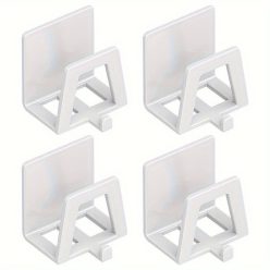   4db Modern Easy Install Öntapadó Fém Trapézúmosó Tároló Állvány fehér - 4 db