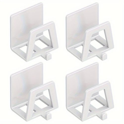 4db Modern Easy Install Öntapadó Fém Trapézúmosó Tároló Állvány fehér - 4 db