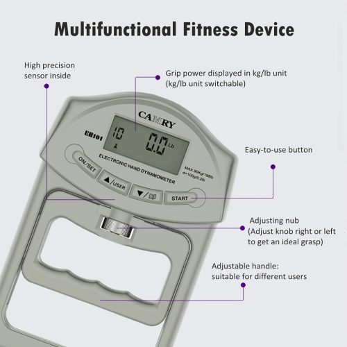 Camry Markolat Erőmérő 198lb/90kg, Digitális Kéz Dinamométer a Kézfogás Erősítéséhez Edző Teszt