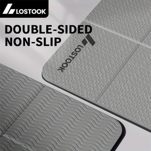 Elveszett Foldable Jóga Szőnyeg, TPE Anyag, Csúszásmentes, Vízálló, Könnyű, Egyszínű, Szürke/Lila/Kék, Jógához, Pilateshez, Fitnesz Edzéshez Kék